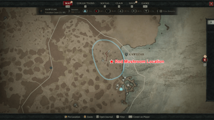 Diablo 4 Red Mushroom Location