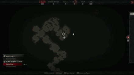 Diablo 4 - Tomb of the Saints Map View