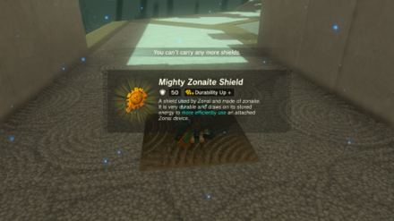 Zelda TotK Mogisari Shrine Mighty Zonaite Shield