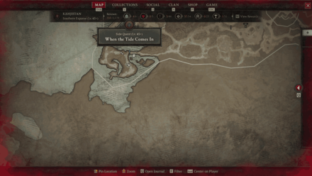 Diablo 4 - When the Tide Comes In Map View
