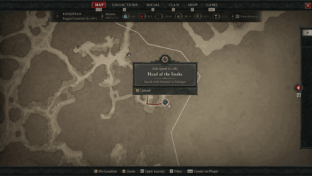 Diablo 4 - Head of the Snake Map View