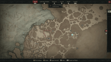 Diablo 4 - Forgotten Ruins Map View