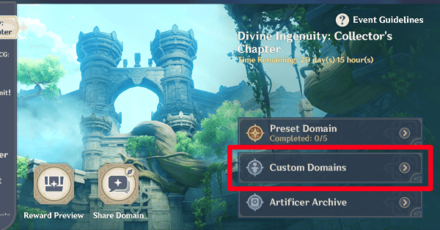 Genshin - Custom Domain ID Board - Go to Event Overview