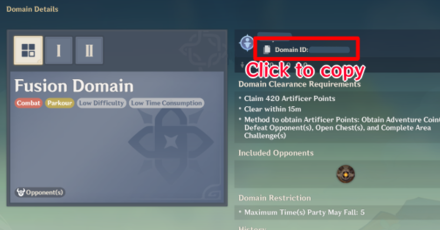 Genshin - Custom Domain ID Board - Copy Domain ID
