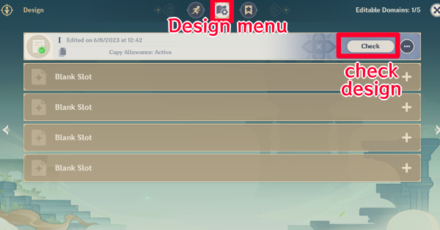 Genshin - Custom Domain ID Board - Go to Design menu