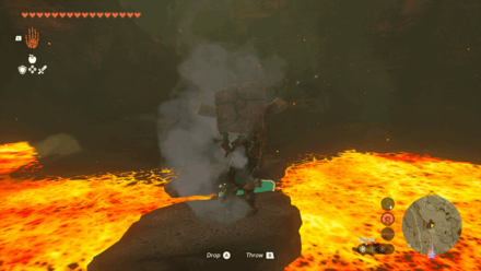 Zelda Tears of the Kingdom TotK - Carry the Rock Roast Across the Bridge