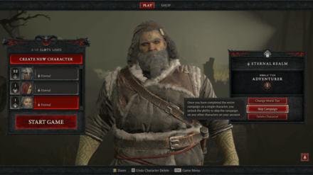 Diablo 4 - Skip Campaign for Secondary Characters
