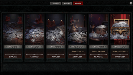 Diablo 4 - Platinum Prices