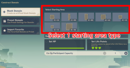 Genshin - How to Make Custom Domains - Select starting area type
