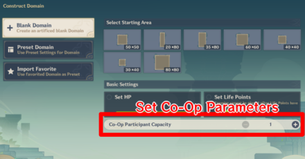 Genshin - How to Make Custom Domains - Select co-op option
