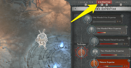 Diablo 4 - Select Expertise in Expertise Tab