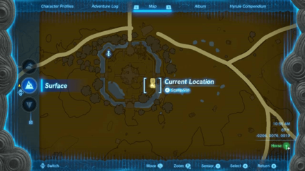 Zelda TotK - Hylian Rice Lookout Landing Location Map