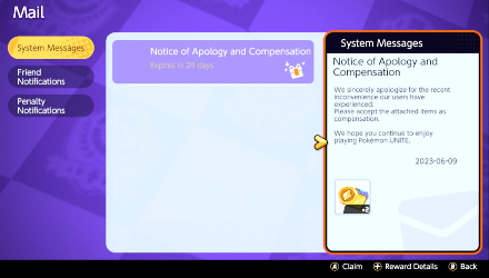Pokemon UNITE - Rank Protection Card Bug Compensation.png
