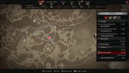 Diablo 4 - Gloom Pine Pass Map View