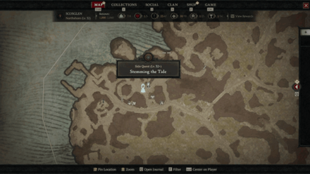 Diablo 4 - Stemming the Tide Map View