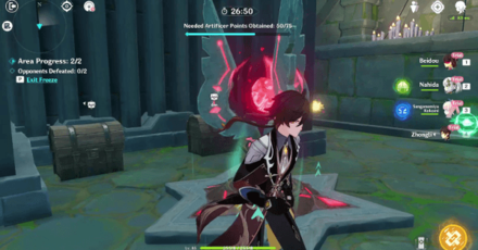 Genshin - Divine Ingenuity 3.7 Domain 5 - Area 2 go down to the first buff bestower