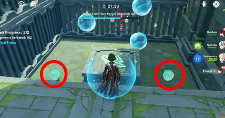 Genshin - Divine Ingenuity 3.7 Domain 5 - Area 2 anemo slimes to get wind current