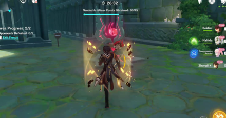 Genshin - Divine Ingenuity 3.7 Domain 5 - Area 2 anemo slime to get second buff bestower