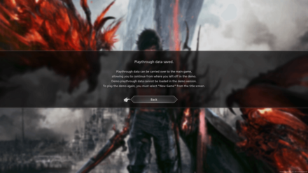 FF16 - Demo Progress Saved