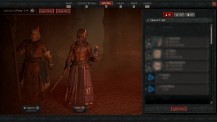 Diablo 4 - Open the Social Screen