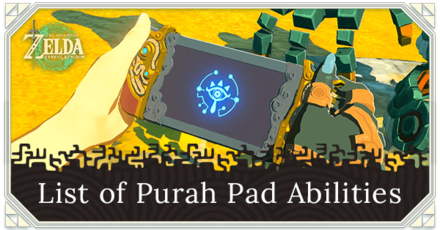Zelda TOTK - List of Purah Pad Abilities