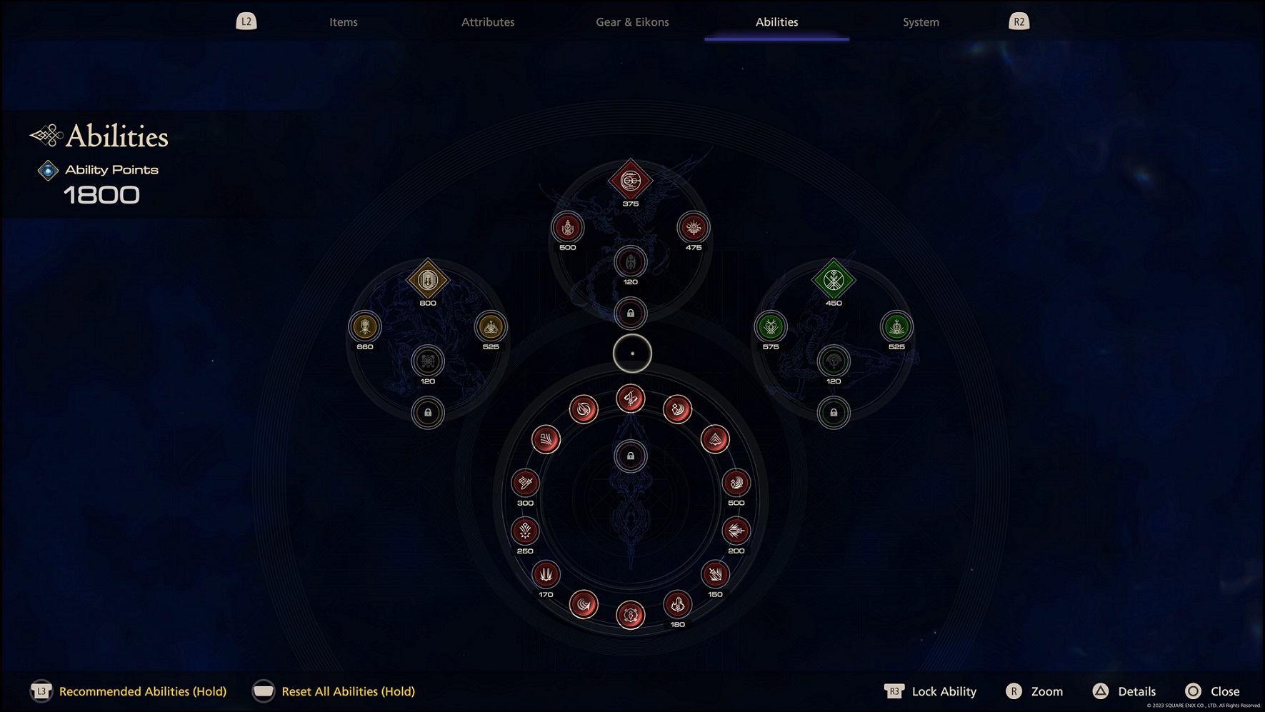 FF16 - Ability trees in Eikonic Challenge Mode