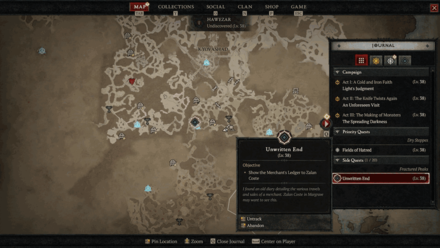 Diablo IV - Unwritten End Map View