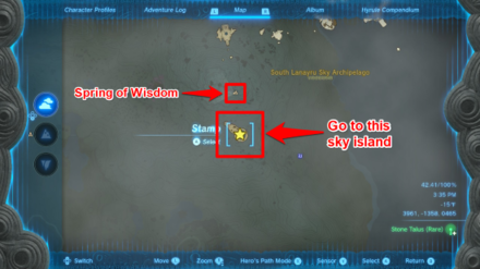 Zelda TotK Sky Island Above Spring of Wisdom