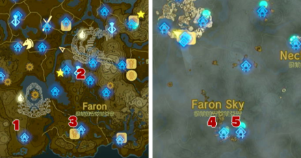 TOTK - Faron Shrines Map