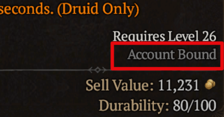 Diablo 4 - Account Bound Label