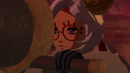 Zelda TotK - Purah Using Her Telescope