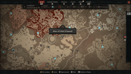 Diablo 4 - Altar of Lilith #50 Kehjistan Scouring Sands Map