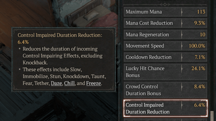 Diablo 4 - Control Impaired is Enemy Inflicted Crowd Control