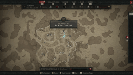 Diablo 4 - To Walk a Dark Path Map View