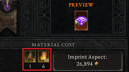 Diablo 4 - Imprinting Costs Vary by Item Power