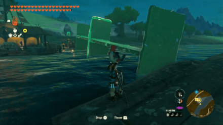 Zelda Tears of the Kingdom TOTK - Feathered Fugitives Fifth Cuccoo On a Rock Formation in the Water