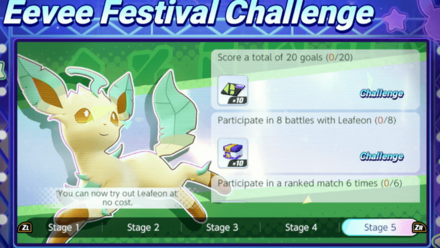 Pokemon UNITE - Eevee Festival Challenge - Leafeon Missions