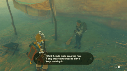 Zelda Tears of the Kingdom TOTK - The Great Tumbleweed Purge Talk to Barles