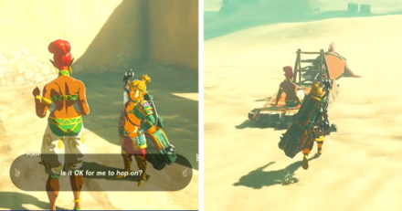 Zelda Tears of the Kingdom TOTK - To The Ruins Rent Sleigh Seal and Talk to Pokki