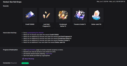 Honkai Star Rail - Twitch Drops Connected