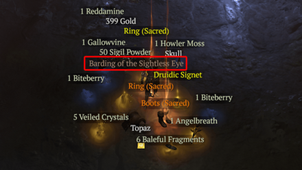 Diablo 4 - Barding of the Sightless Eye Drop