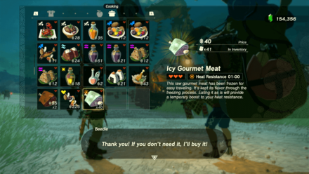 Tears of the Kingdom TOTK - Frozen Gourmet Meat Duplication Glitch Step 6