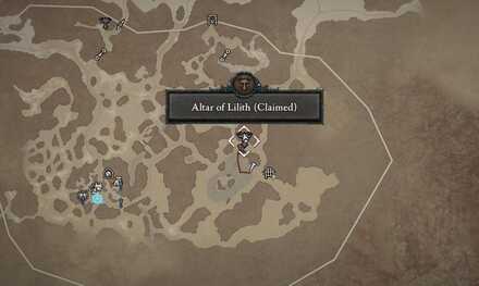 Diablo 4 - Altar of Lilith #25 Fractured Peaks Gale Valley Map