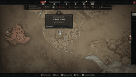 Diablo 4 - A Price to Pay Map Location