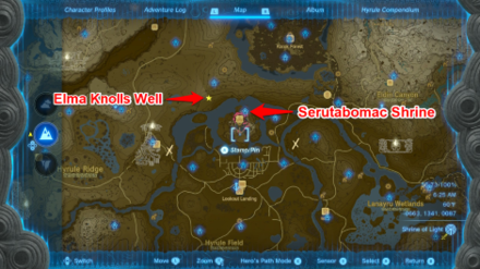Zelda TotK Serutabomac Shrine to Elma Knolls Well