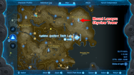 Zelda TotK Mount Lanayru to Hateno Ancient Tech Lab