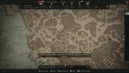 Diablo 4 - Izel of Vizjerei Location Map View
