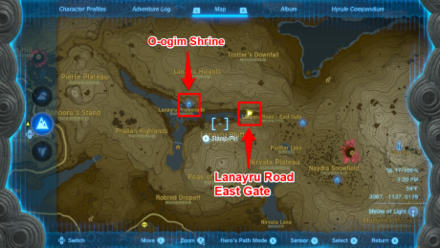 Zelda TotK O-ogim Shrine to Lanayru Road East Gate