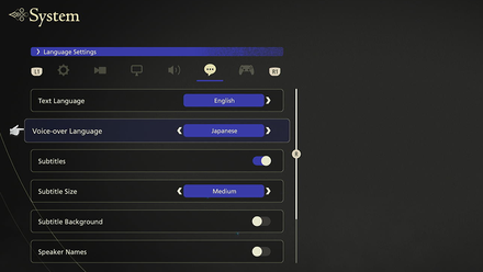 Final Fantasy 16 - Change Under Language Settings