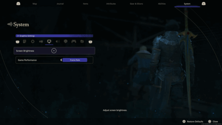 FF16 - Adjust Screen Brightness Step 1